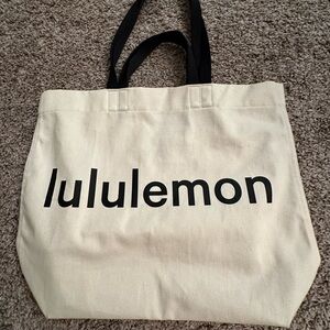 Lululemon white canvas tote
